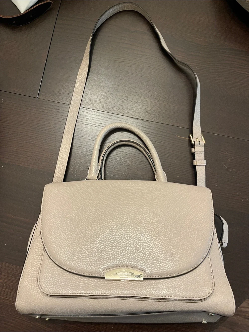 kate spade Pebbled Taupe Top-Handle Satchel